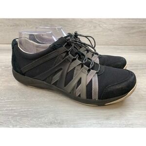Dansko Honor Women's Sneakers Black Suede Mesh Walking Shoes Toggle Lace 10.5